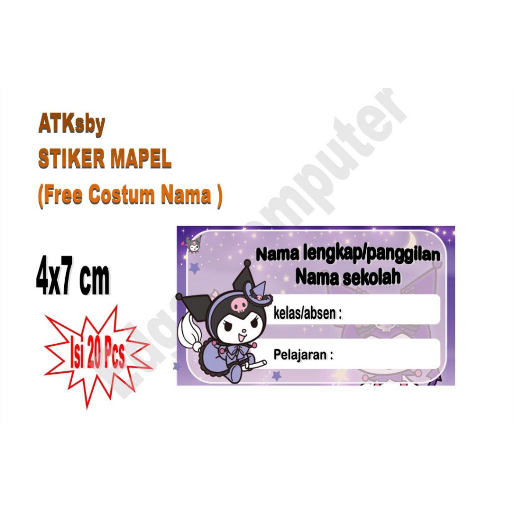 

STIKER MAPEL Free costum