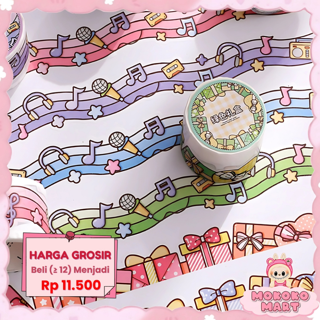 

MM Washi Tape Masking Tape Dekor Buku Stiker Frame Jurnal Motif Note Dan Hadiah Lucu Lakban TLD104