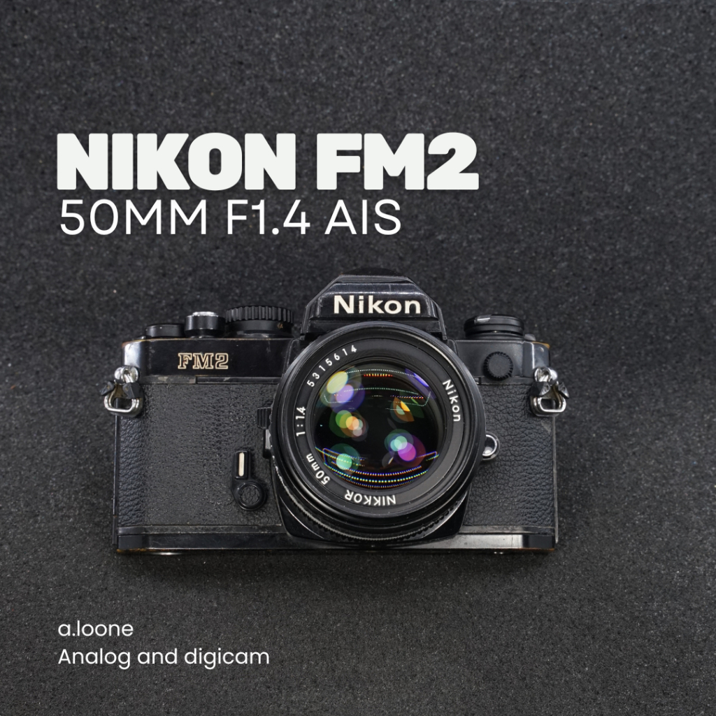 NIKON FM2 + LENSA NIKON 50MM F/1.4 AIS BLACK — KAMERA ANALOG LEGENDARIS 35MM
