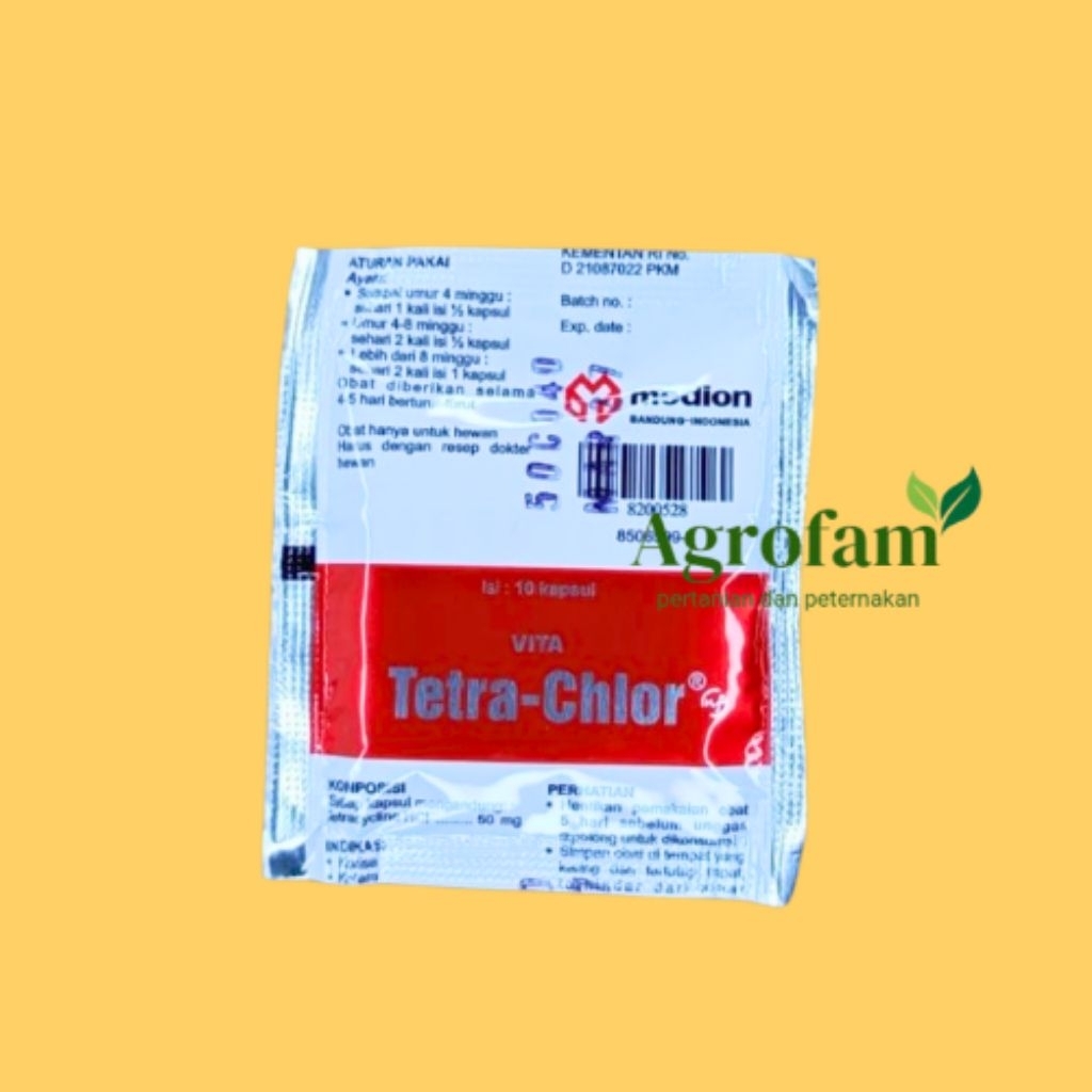 OBAT NGOROK TETRA-CHLOR  AYAM 10 KAPSUL