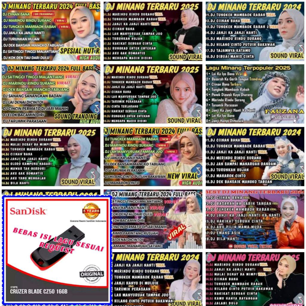USB MOBIL MUSIK MP3 LAGU DJ MINANG VIRAL - USB ISI FULL MUSIK - BISA DI DVD PLAYER TV LAPTOP DAN SPE