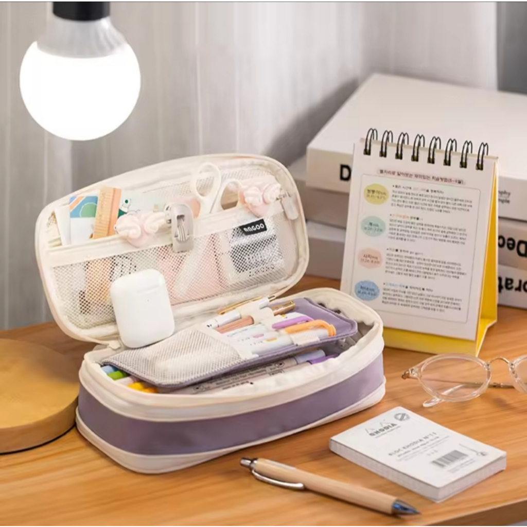 TEMPAT PENSIL KOREA MULTI SEKAT KAPASITAS BESAR EXPANDABLE ANGOO SPCL / KOTAK PENSIL PENCIL CASE BIG