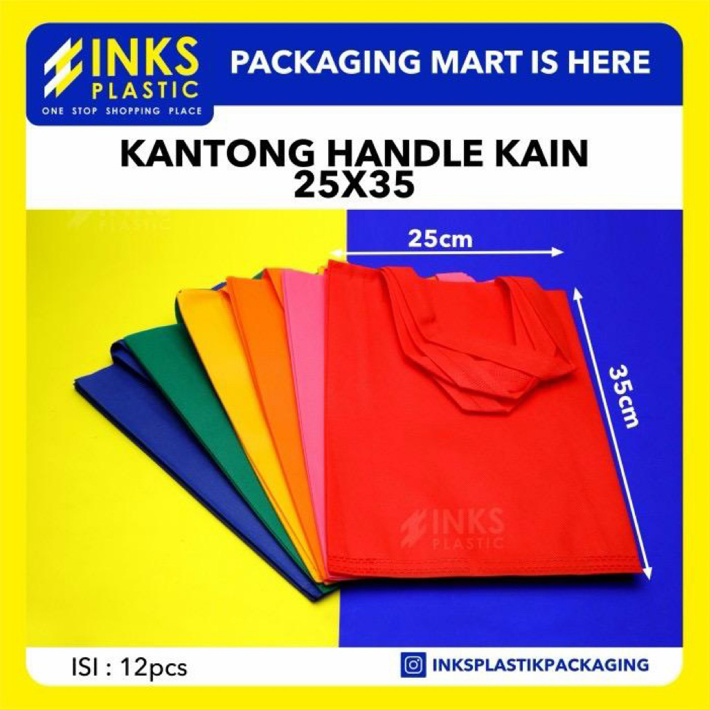 

TAS SPUNBOND 25x35 KANTONG HANDLE KAIN GOODIE BAG HAMPERS SOUVENIR TAS BELANJA 25 x 35