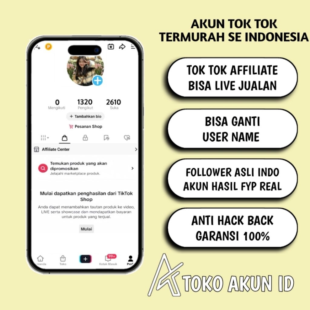 AKUN TOK TOK FOLLOWER 1K - 2k FOLLOWERS AKUN TOK TOK TERMURAH GARANSI 100%