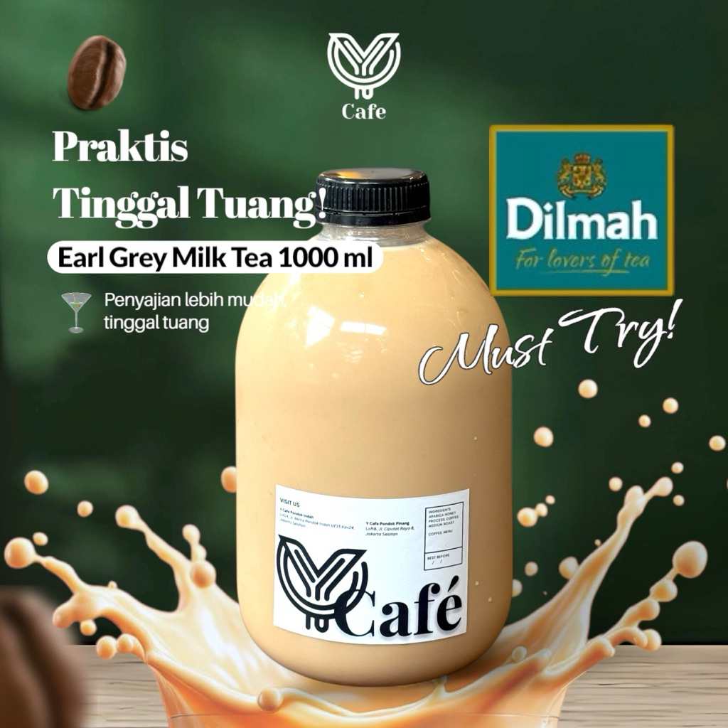 

Signature Creamy Earl Grey Milk Tea Y Cafe x Dilmah 1000 ml Kemasan Minuman Botol Earl Grey Milk Tea Praktis Tinggal Tuang by Y Cafe