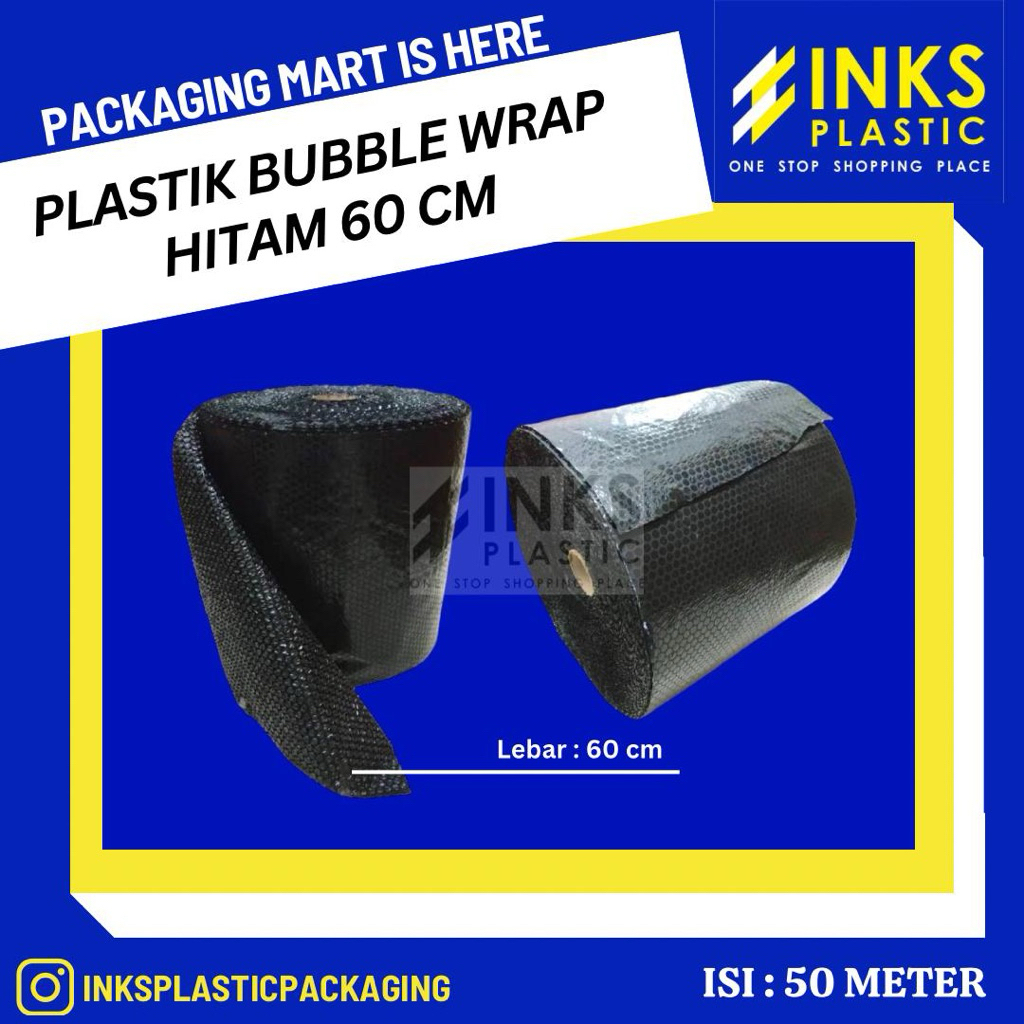 

PLASTIK BUBBLE WRAP 60CM HITAM PLASTIK BUBBLE PACKING ROLLAN 60 CM