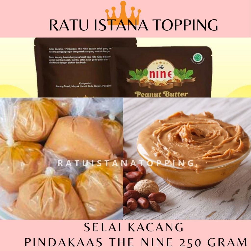 

SELAI KACANG THE NINE PINDEKAS SPECIAL REPACK 250 GR GURIH HEMAT PEANUT BUTTER CREAMY PINDAKAAS