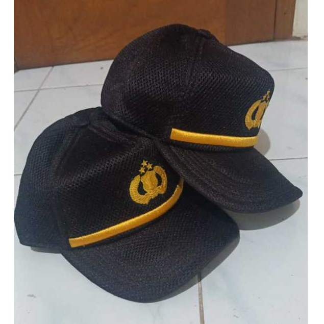 topi pilkep polri perwira topi polisi kepolisian pria wanita polwan topi jaring dobel mesh polri