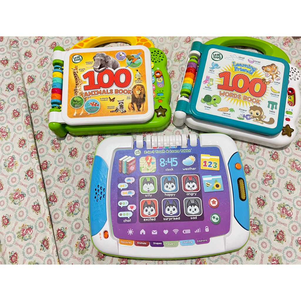 Leapfrog 100 words book/ leapfrog 100 animals book/ leapfrog 2 in 1 touch & learn tablet/ buku elekt