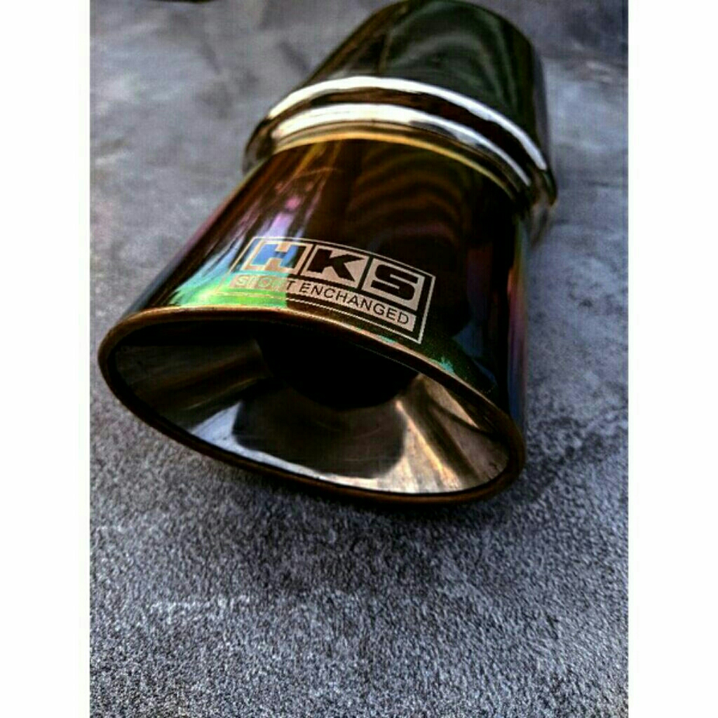 knalpot mobil hks oval pelangi