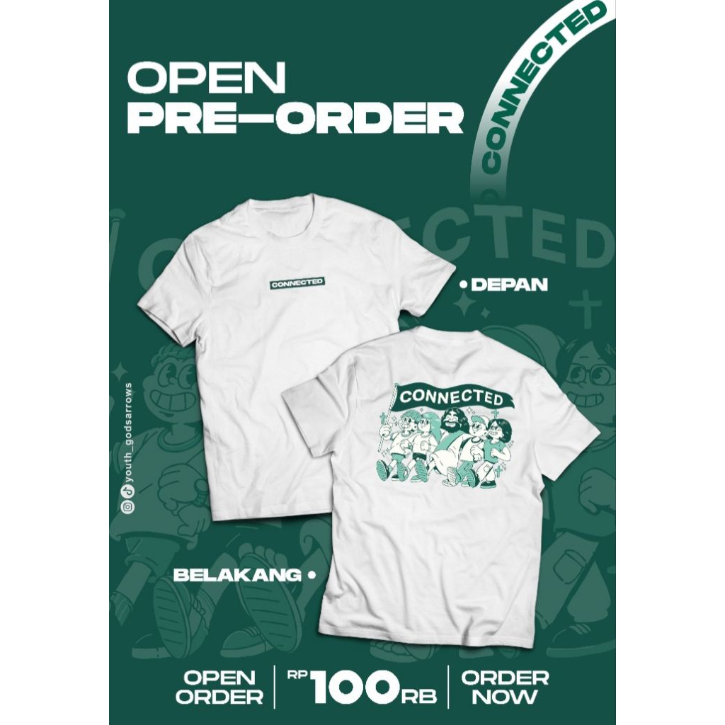Open Pre-Order Kaos `Connected` by God's Arrows GSJA Air Hidup Madiun