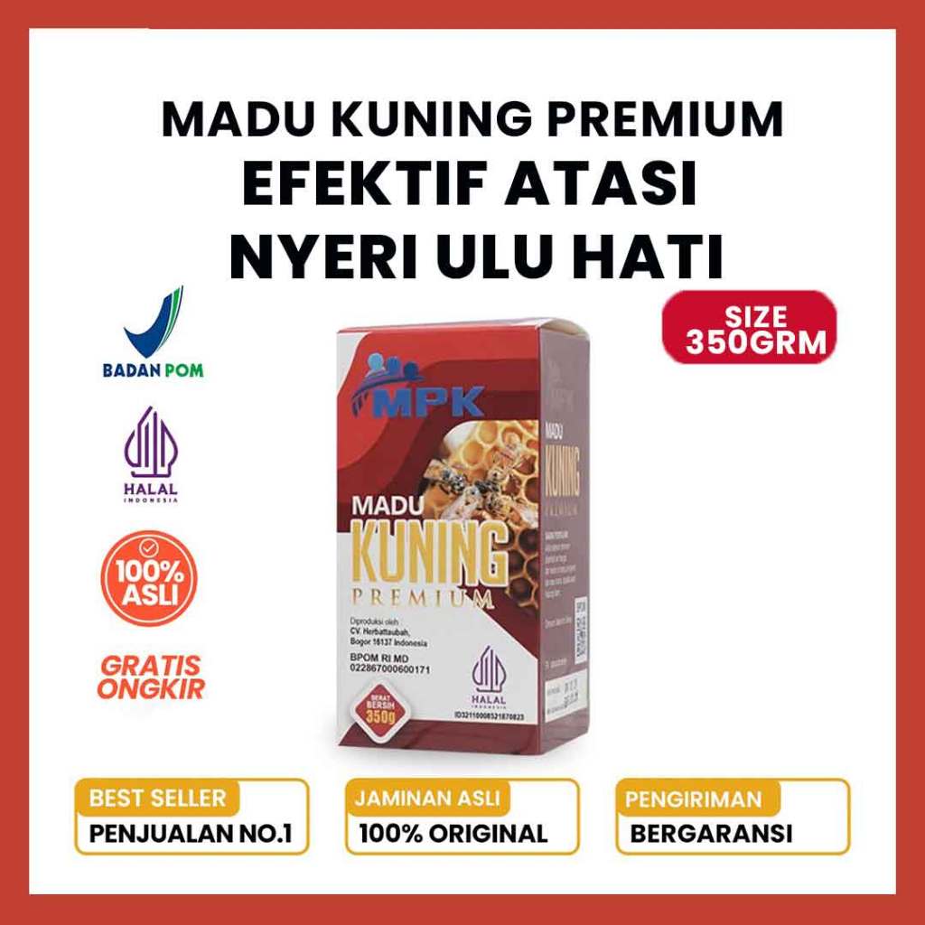 Madu Kuning Premium Madu Lambung Herbal Original Maag, GERD & ASAM LAMBUNG Madu Kuning Sehat Lambung