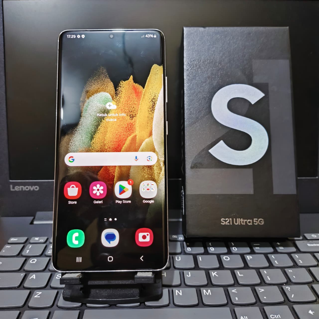 HP Samsung Galaxy S21 Ultra 5G 12/256 Second Fullset SEIN Mulus Layar Tajam