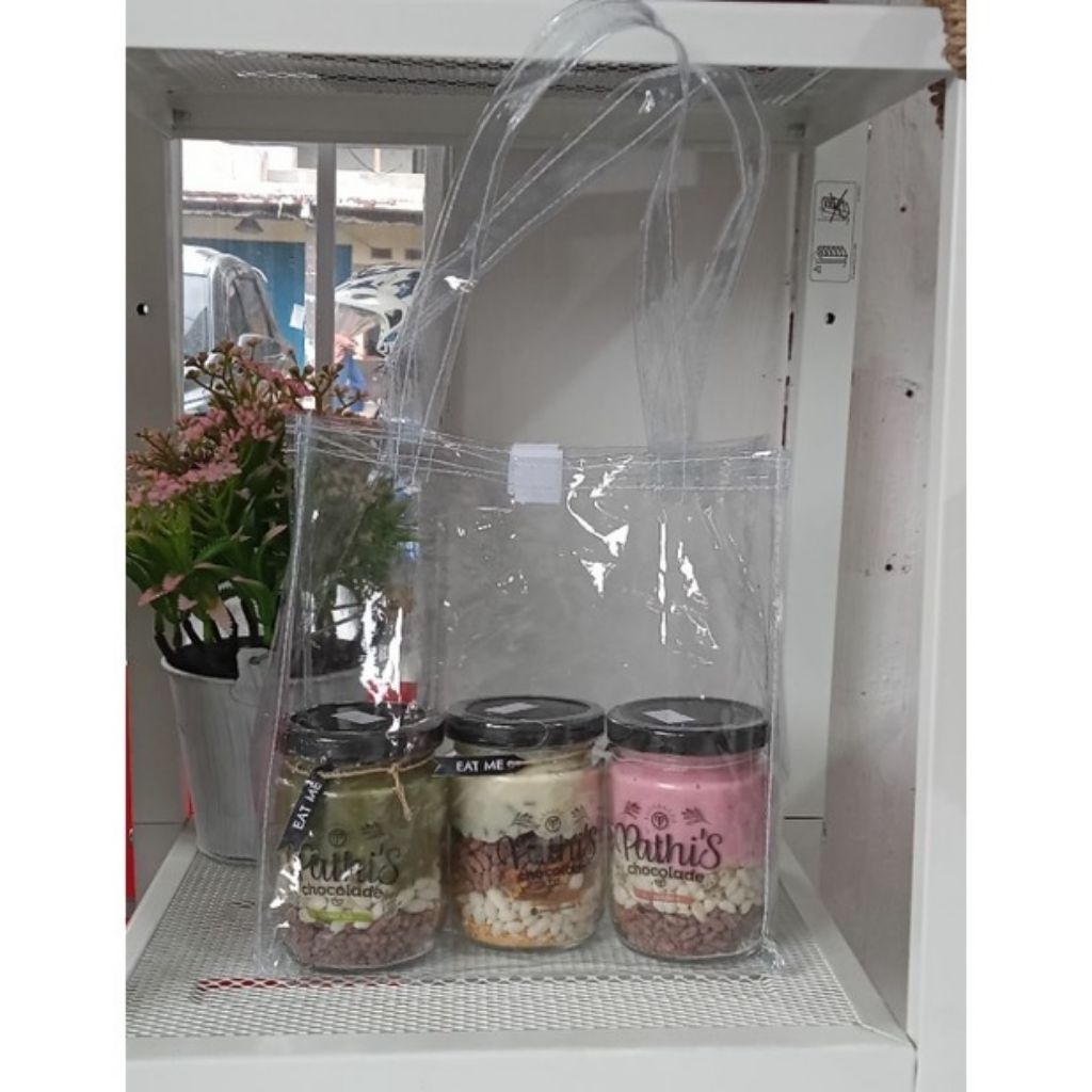 

Goodie bag tas mika bening transparan P20cm T20cm L10cm