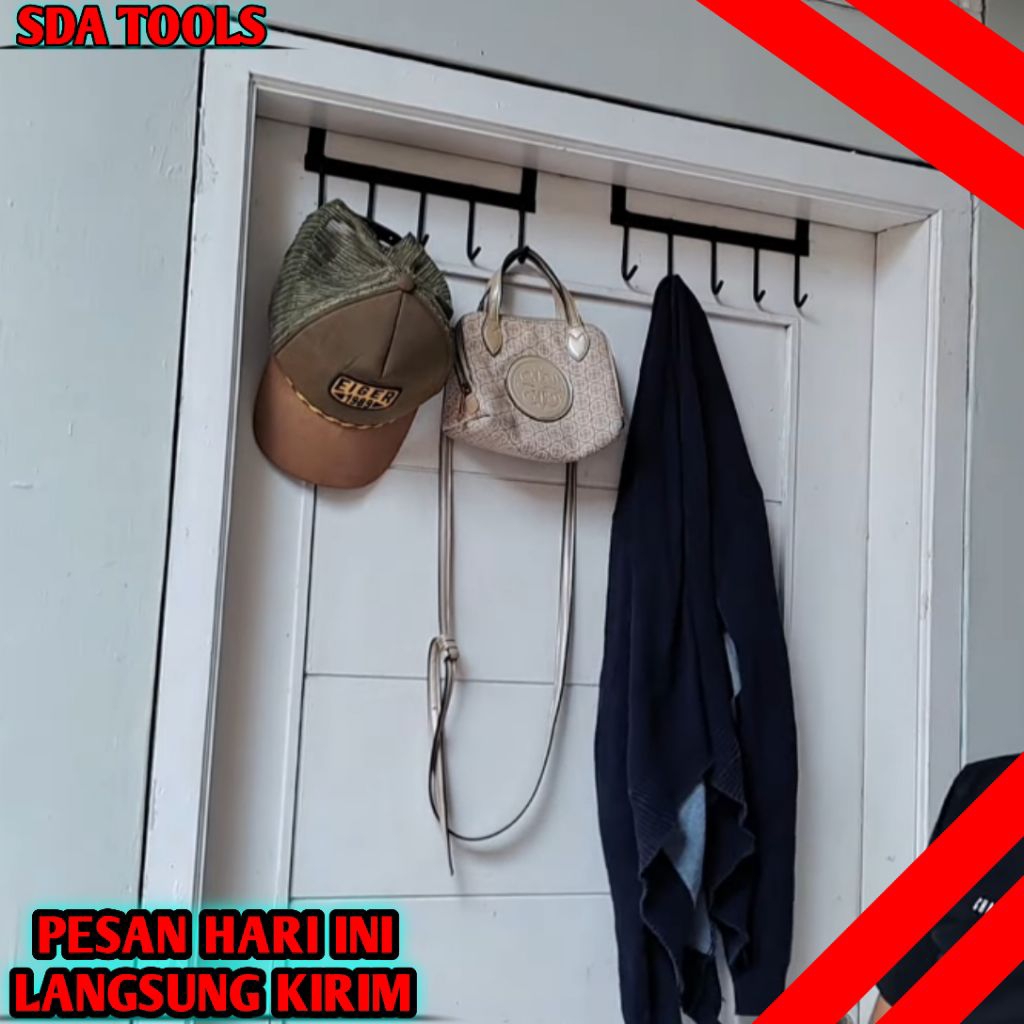 Hanger Gantungan Baju Pintu Kamar Mandi Kamar Tidur Serbaguna besi tebal
