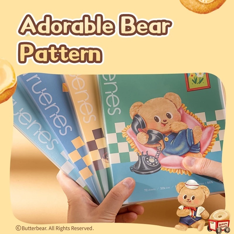 

STOK TERBATAS!!! Butterbear Buku Catatan / EVA Cover Notebook 80 lembar Sampul Tahan Air HY204 HY203