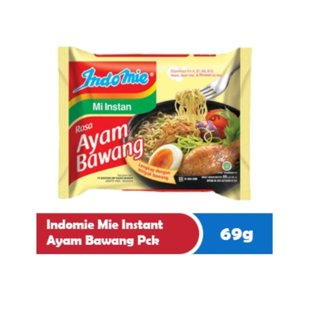 

INDOMIE INSTAN AYAM BAWANG pck 69 gr 1 Dus isi 40