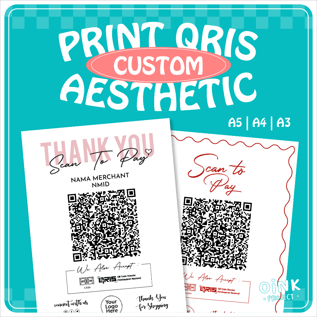 

SCAN TO PAY QRIS CUSTOM, QRIS Estetik, Cetak QRIS, QRIS Toko Baju, QRIS CFD