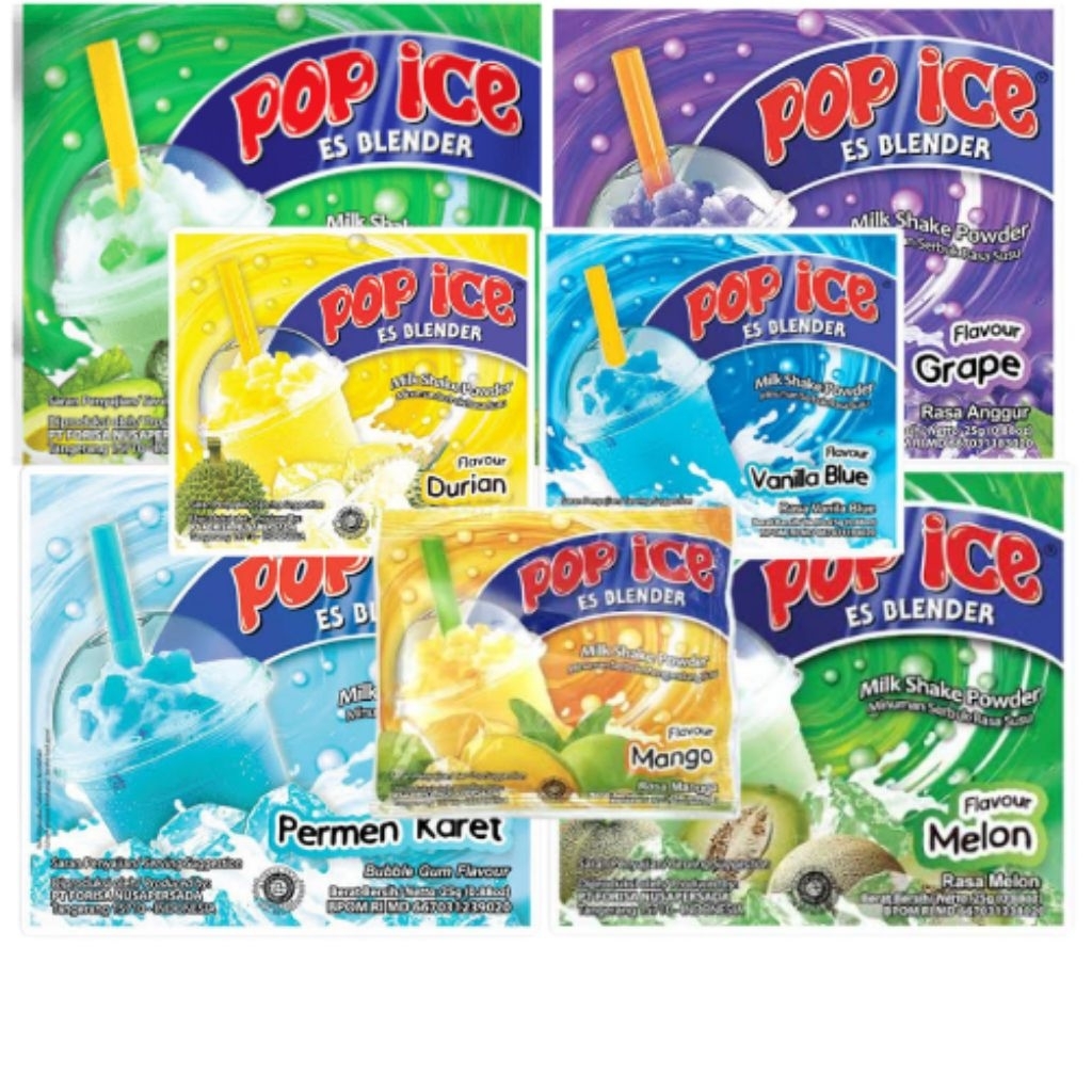 

Pop Ice Blender 25G × 10 All Varian ( 1 Renceng )