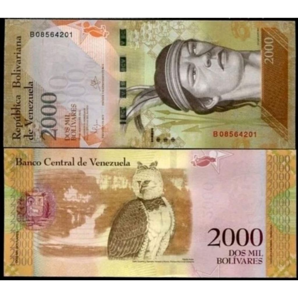 uang kertas asing 2000 venezuela bolivares