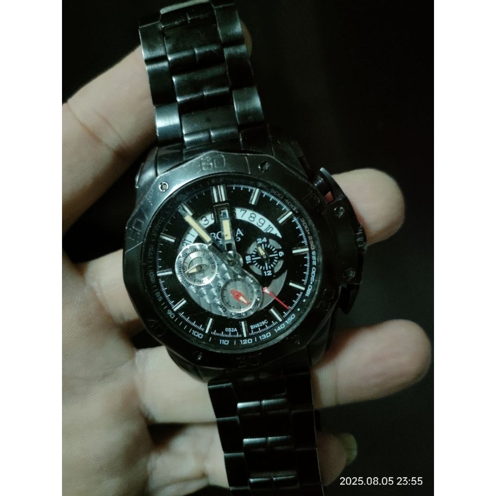 Jam Tangan Pria Bonia Sapphire Crystal Full Set Original