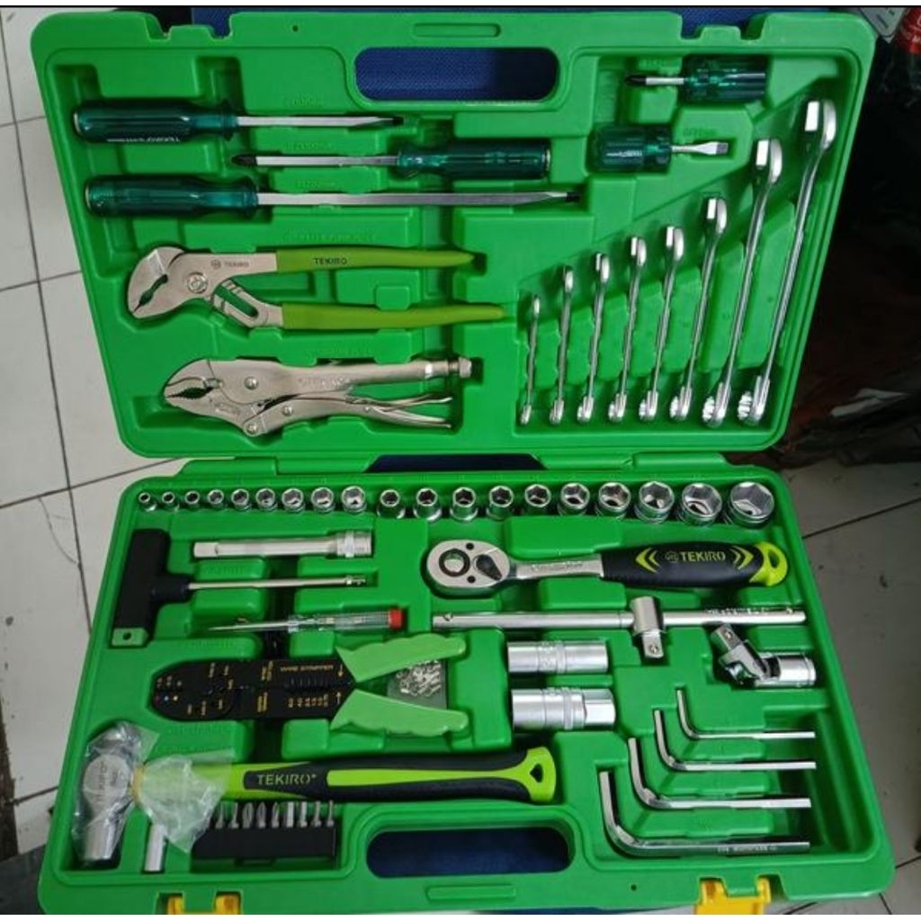 Tekiro Mechanic Tools Set 100pcs (Box plastik) / Mekanik Tools Set 100 Pcs / Tool Box Set 100 Pcs Bo