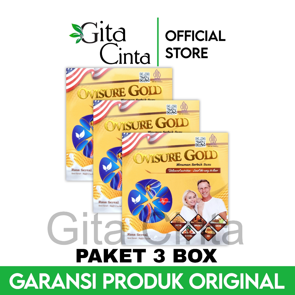 

3 Box Ovisure Gold Milk Susu Vitamin Atasi Tulang Dan Sendi Nyeri Otot Original Asli