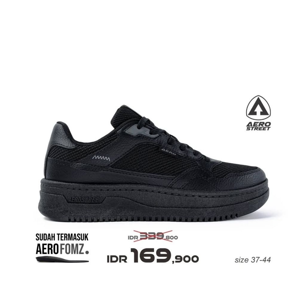 Rijek Sale - Sepatu Aerostreet Maximo Full Black Original