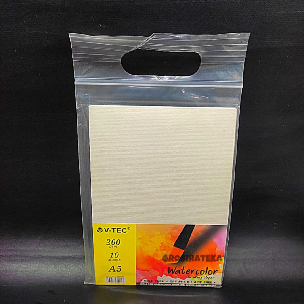 

KERTAS LUKIS, WATERCOLOR PAPER WCP 20010 A5 200GR V-TEC