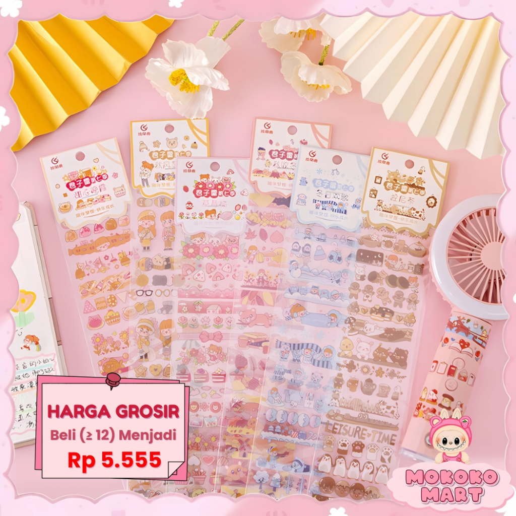 

MM Stiker Aesthetic Deco Buku Harian DIY Casing FUNNY CARTOON DIY Stiker Waterproof Anti Air SP01