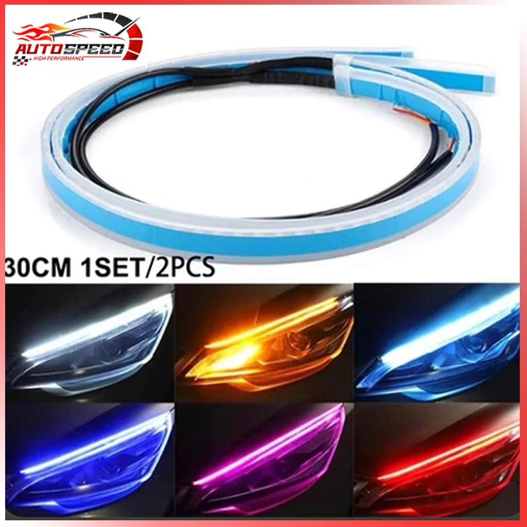 2PCS lampu /DRL LED LAMPU ALIS LED 30CM MOTOR DAN MOBIL/ LED slim alis DRL fleksibel waterproof