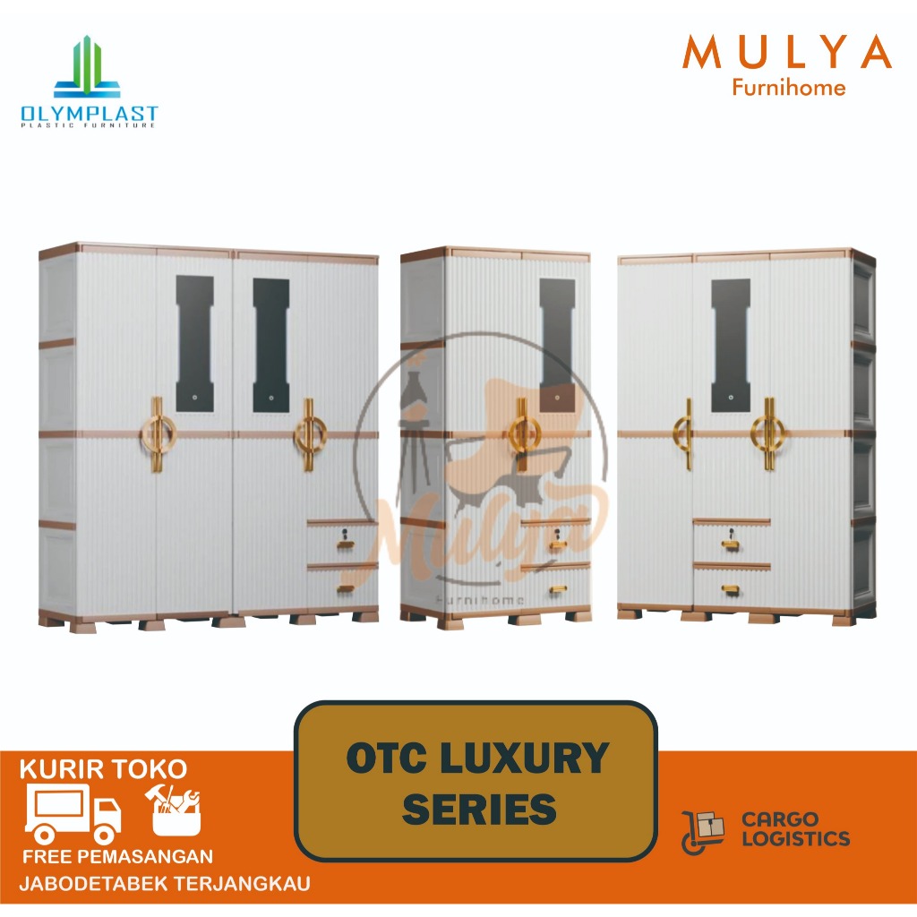 Lemari Pakaian Plastik 4 Pintu Jumbo Premium / Olymplast Lemari Baju Gamis  Plastik OTC LUXURY SERIE