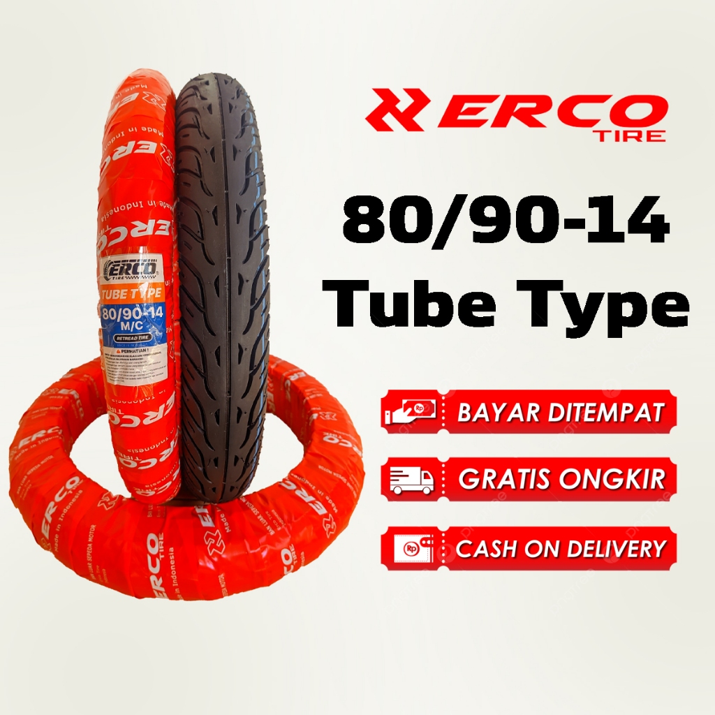 Ban Erco ukuran 80/90-14 Tube Type untuk motor MATIC