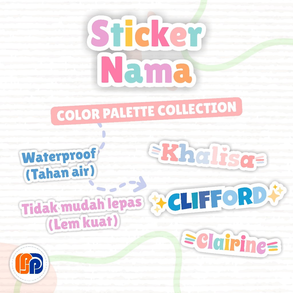 

Sticker Nama Color Palette Collection | Label Vinyl Waterproof | Tahan Lama & Banyak Pilihan Warna