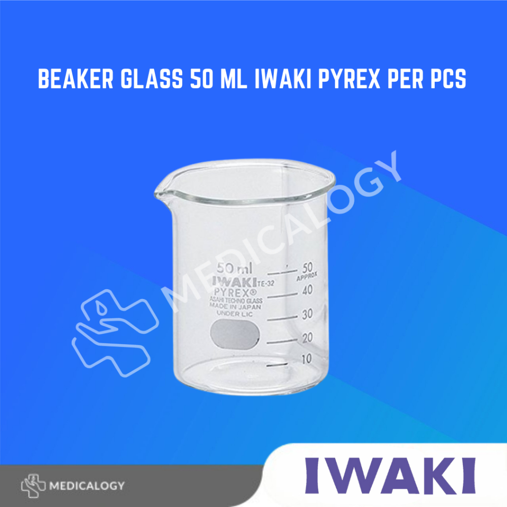 Beaker Glass 50 ml Iwaki Pyrex Original per pcs