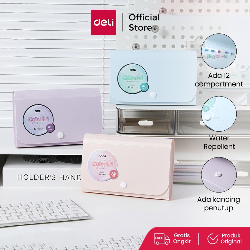 

Deli Expanding File / Tas Dokumen / Map Harmonika A6 13 Slot Organizer Struk Kwitansi CF699 EF628
