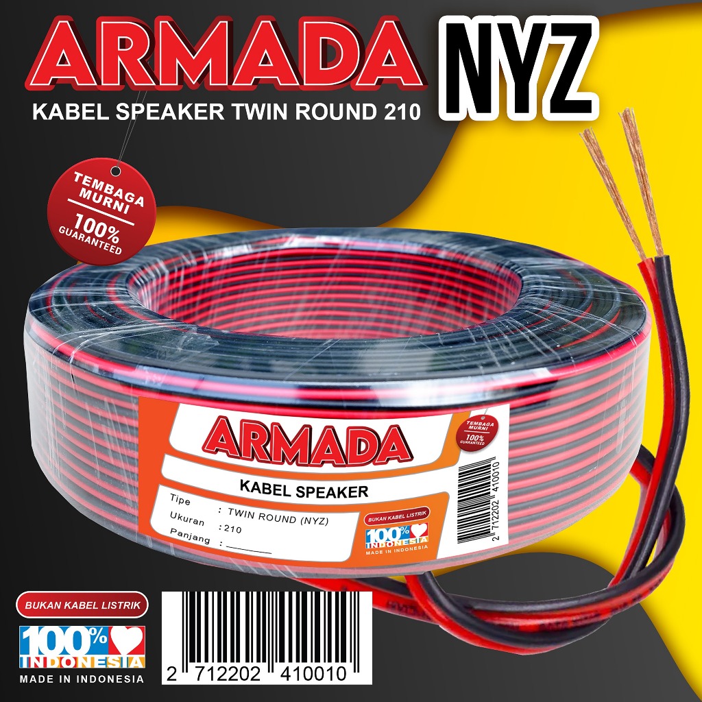 KABEL LISTRIK/SPEAKER NYZ HITAM MERAH ARMADA NYZ 210