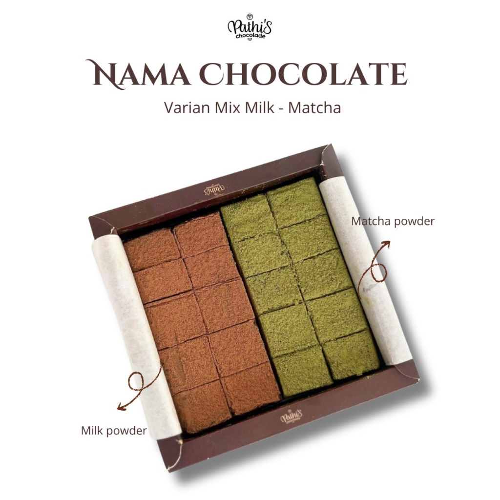 

Pathis Nama Chocolate - Mix Milk Matcha - Cemilan Viral Ala Jepang Bali Cokelat Lumer Hampers Kado