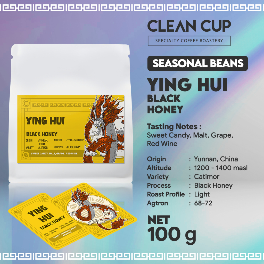 

Kopi Clean Cup Roastery Chinna Yunnan Ying Hui Arabica Black Honey Whole Bean