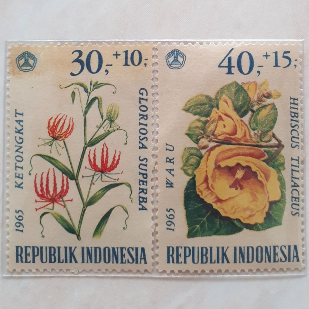 

(ID3) Perangko Indonesia Bunga Seri 1 Tahun 1965 set 2pcs