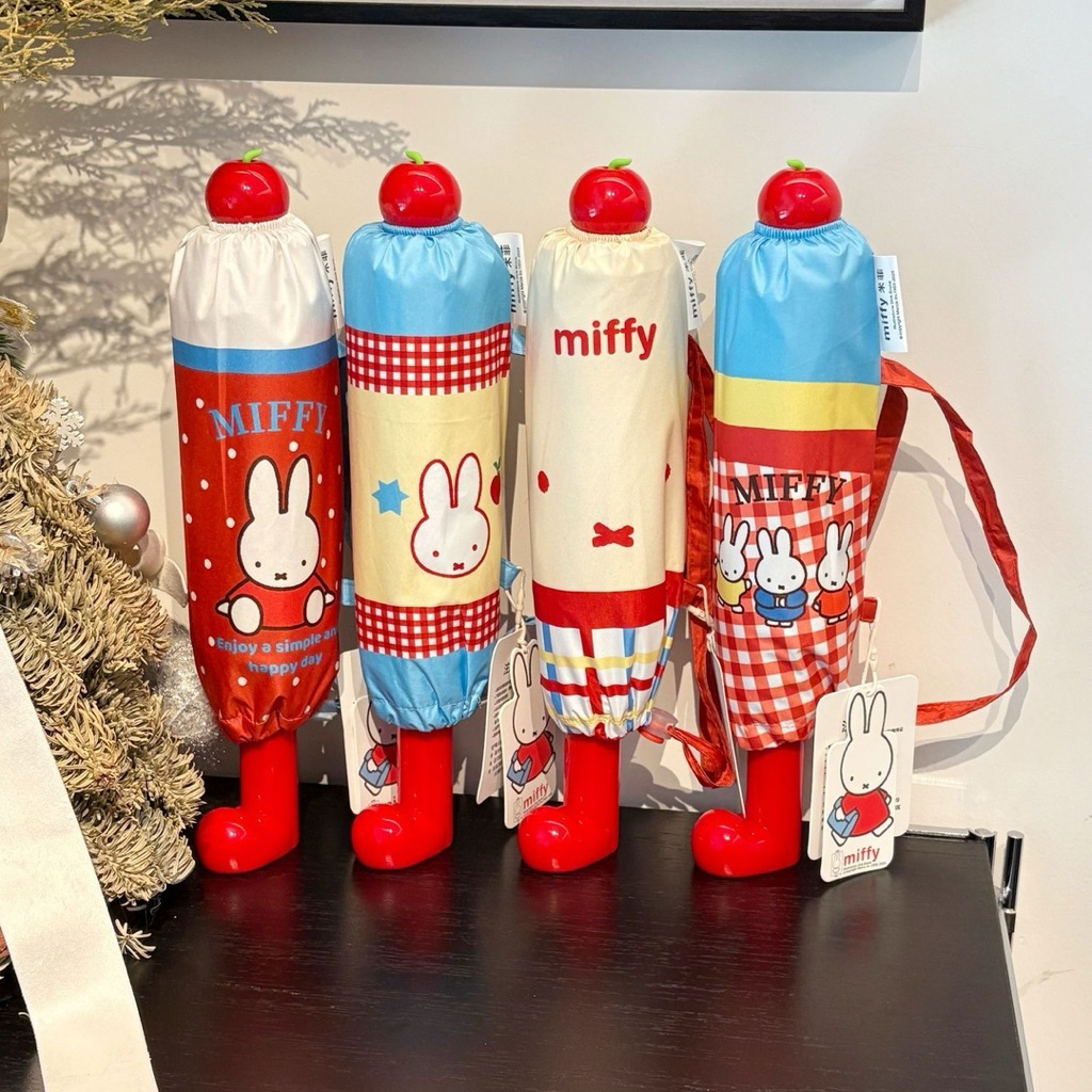 [PO] Payung Lipat Karakter Miffy – Anak Perempuan, Sunny & Rainy, Motif Apel Merah