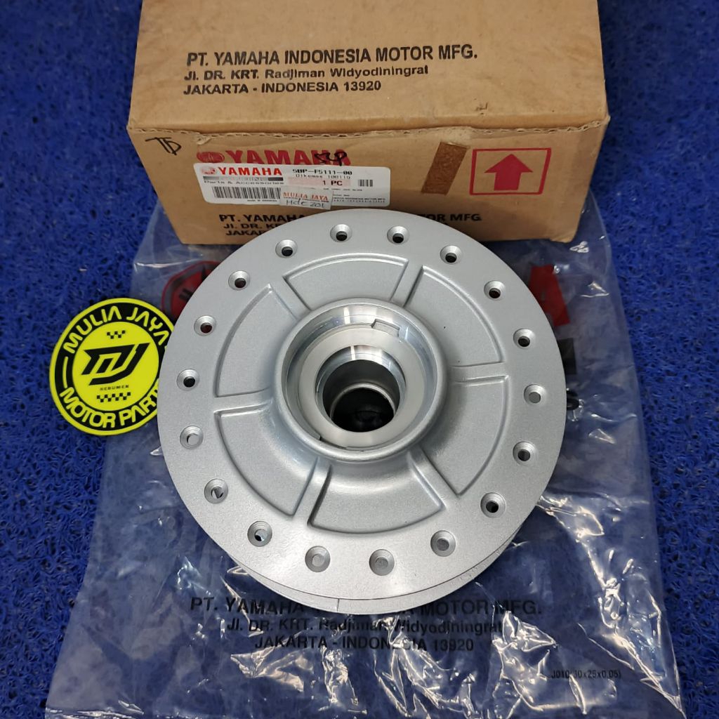TROMOL VELG RODA DEPAN ATAU HUB FRONT YAMAHA SCORPIO Z SILVER ORIGINAL YGP 5BP-F5111-00