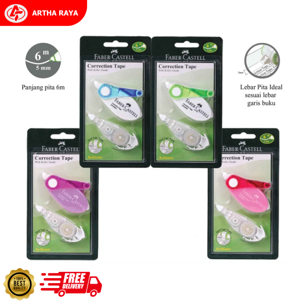 

Correction Tape Faber Castell With Roller Guide 6m/5mm