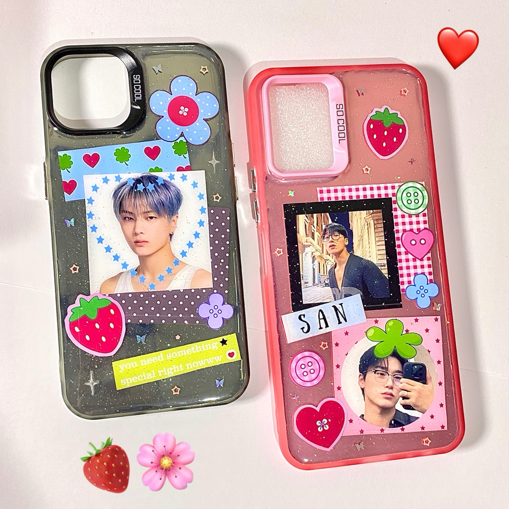 Scrapbook Case Resin Custom | Android Iphone Deco Casing Hp Kpop Idol Couple Pasangan Actor Aktor