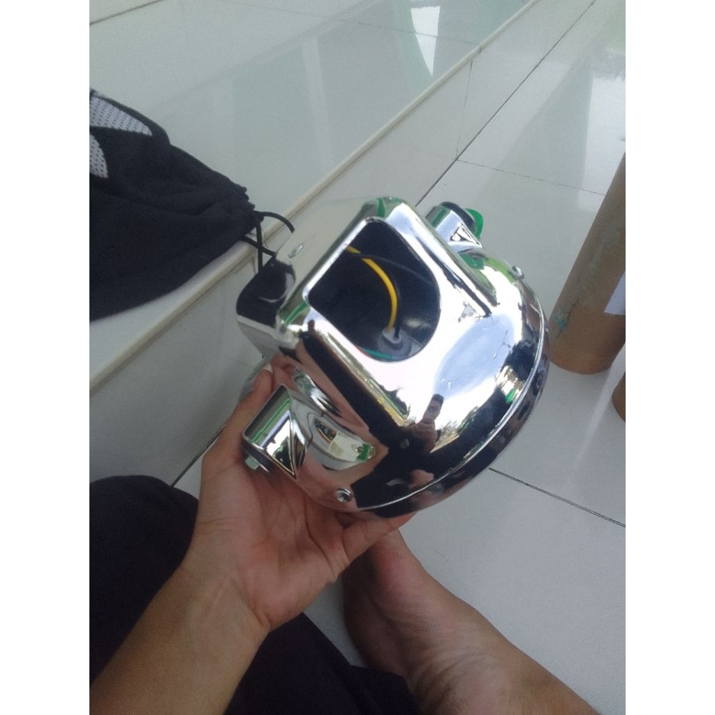 Batok ninja bulat chrome lampu batok ninja bulat chrome