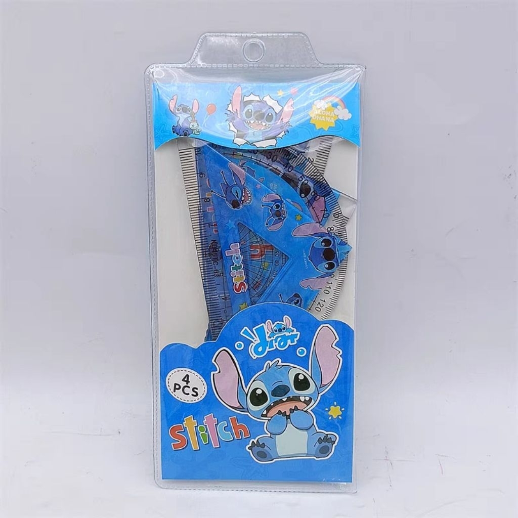 

penggaris set Lilo stitch penggaris busur derajat