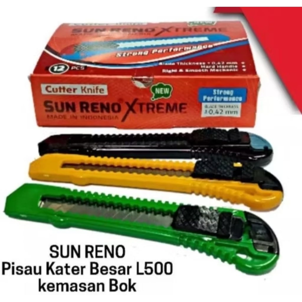 

(ISI 12PCS)PISAU CUTTER BESAR SUN RENO L500