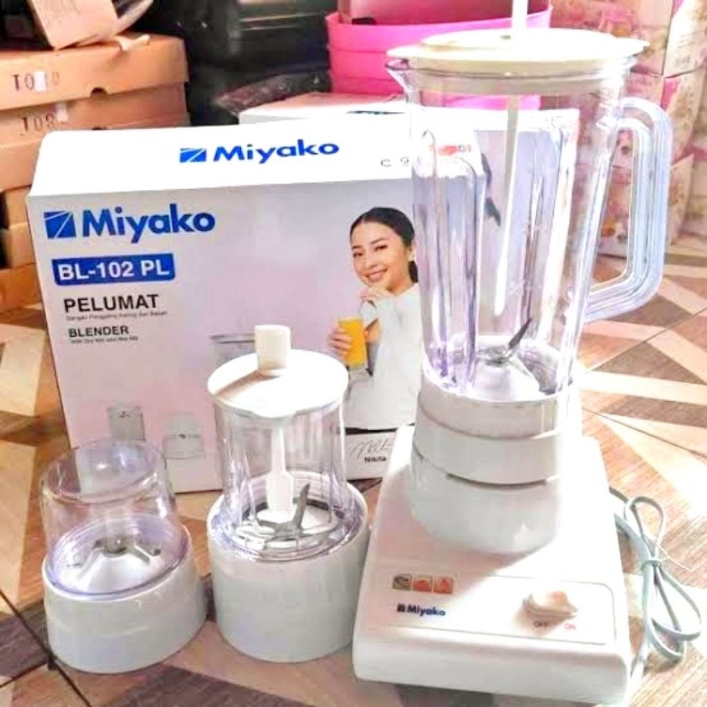 Blender miyako plastik 3 in 1 Bl-102 PL / blender miyako 3 tabung / blender plastik