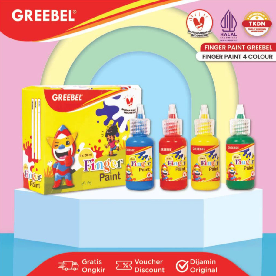 

GREEBEL - Finger Paint 4 Warna / Cat Air Edukasi Dan Kreativitas Anak