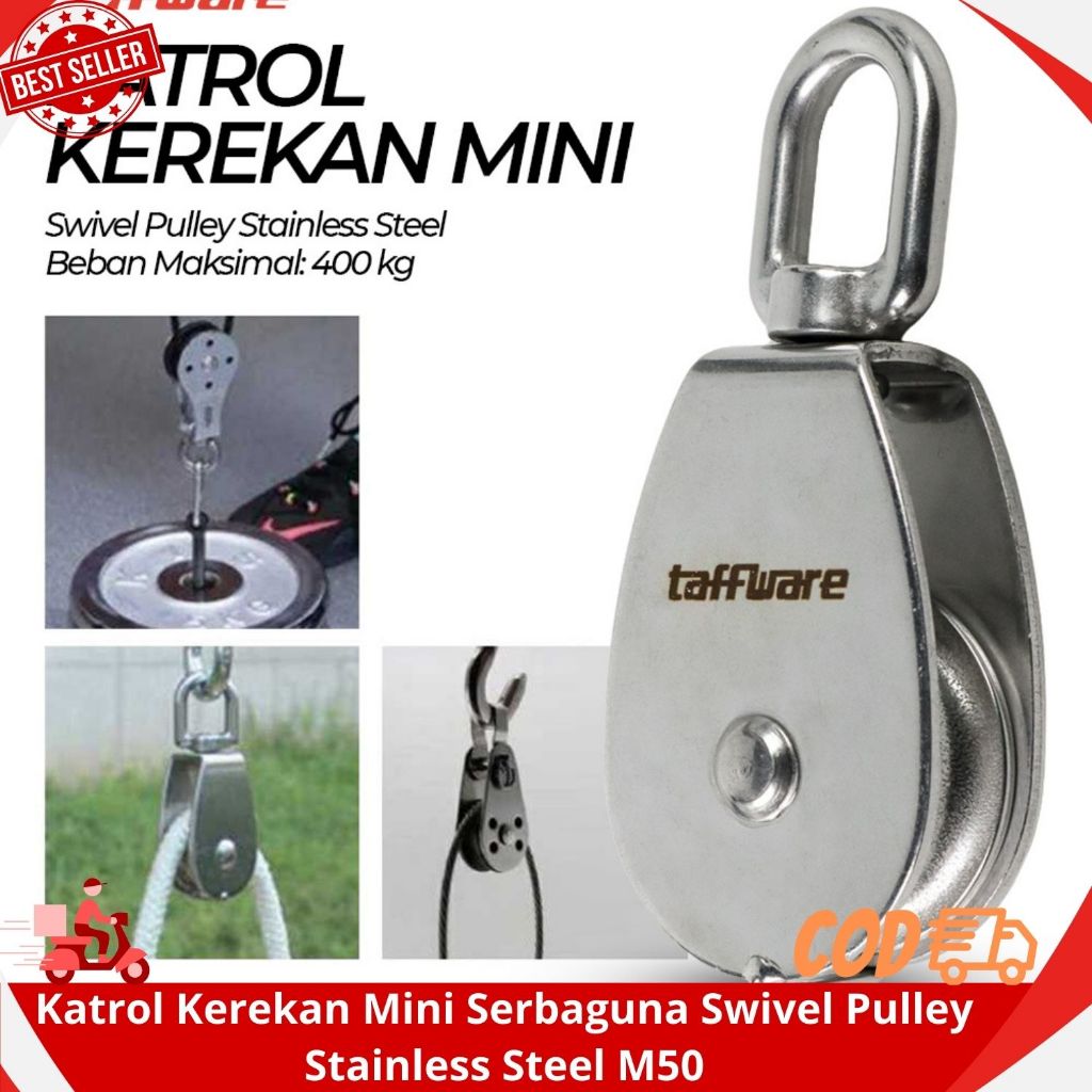 Katrol Kerekan Mini Serbaguna Swivel Pulley Stainless Steel M50